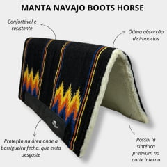 Manta Boots Horse Navajo Combat Preto Amarelo Laranja e Azul de Algodão 30x32 - Ref. 2096