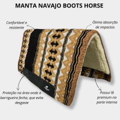 Manta Boots Horse Navajo Mostarda e Preto de Lâ 34x36 - Ref.1803