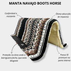 Manta Boots Horse Navajo Preto e Marrom 34x36 Ref.1803