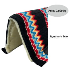 Manta Boots Horse Navajo Tambor Preto, Azul e Vermelho 30X32 Ref:1801