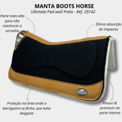 Manta Boots Horse Ultimate Pad Woll Preto - Ref. 29142