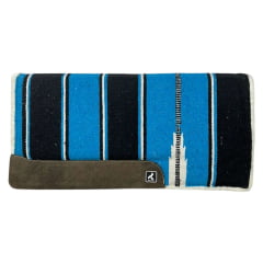 Manta De Lã Com Estampa Navajo Azul e Preto Ranch Tex