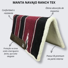 Manta De Lã Com Estampa Navajo Bordô e Preto Ranch Tex