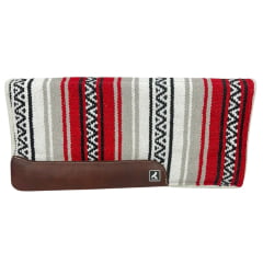 Manta de Lã Estampa Navajo Vermelha/Cinza e Branco Ranch Tex