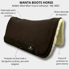 Manta Boots Horse Flex Rubber Wool Mod I Couro Camurça - Ref.8852