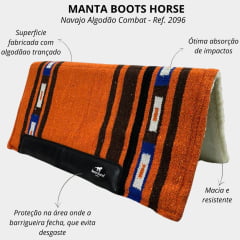 Manta Boots Horse Navajo Laranja Algodão Combat - Ref. 2096
