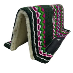 Manta Navajo Tambor Verde Rosa Roxo 30X32 Ref:1801