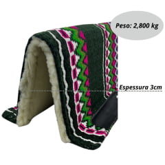 Manta Navajo Tambor Verde Rosa Roxo 30X32 Ref:1801