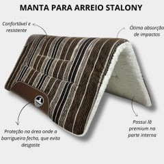 Manta Para Arreio Listrada Marrom Stalony  - Ref.080