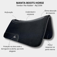 Manta Preta de Tambor Flex Rubber Mod C Boots Horse - Ref.3549