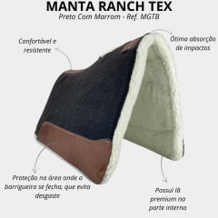 Manta Ranch Tex Mega Confort Preta Couro Marrom Ref. 3900