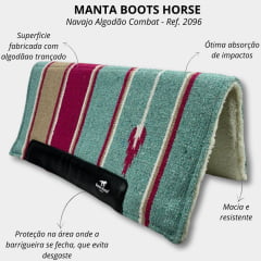 Manta Boots Horse Navajo Verde e Pink Algodão Combat - Ref. 2096