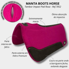 Manta Boots Horse Feltro Tambor Impact Pad Rosa - Ref.: 7852