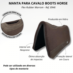 Manta Boots Horse Flex Rubber Couro Marrom Ref.: 8946