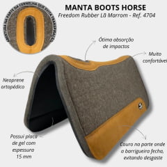 Manta Boots Horse Freedom Rubber Lã Marrom - Ref. 4704