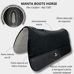 Manta De Cavalgada Boots Horse Flex Confort Preto
